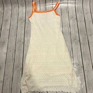 Jessica Simpson White Crochet Dress with Orange Accents NWT